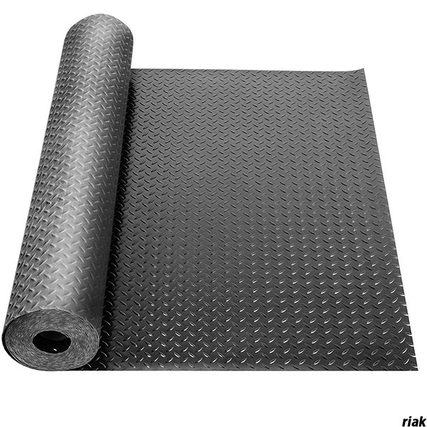 【滑り止め付き耐久ゴム製バイクガレージマット】 幅100cm×長さ500cm×厚さ3mm 防音マット ガレージ用品 工具落下対策