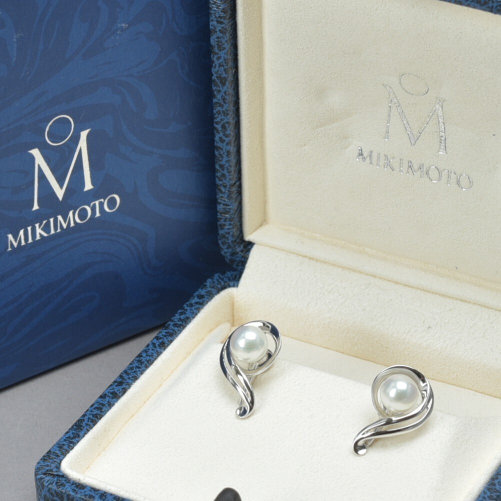 ペルリータミキモトピアス【刻印あり】 MIKIMOTO ミキモト パール ピアス K18 Mマーク 刻印有り