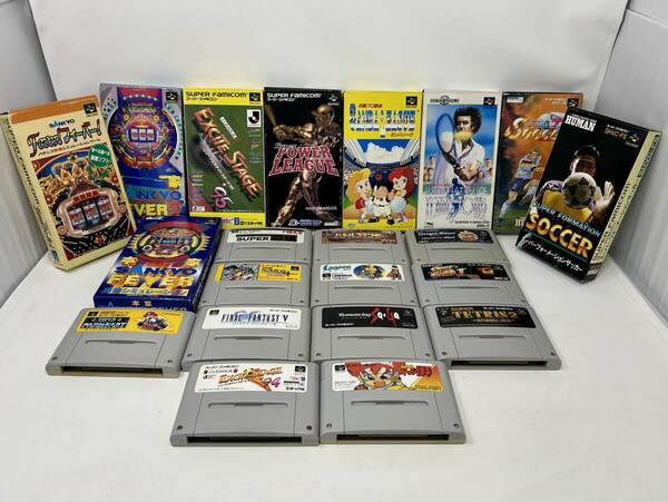 送料無料 ★ スーパーファミコンソフト まとめて Nintendo 任天堂 元箱 取扱説明書 カセット SFC ゲーム マリオ サッカー 野球 RPG