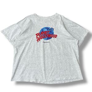 【90s】USA製 PLANET HOLLYWOOD(プラネットハリウッド) フェニックス店 ロゴTシャツ XL シングルステッチ ビンテージ 半袖Tシャツ 古着