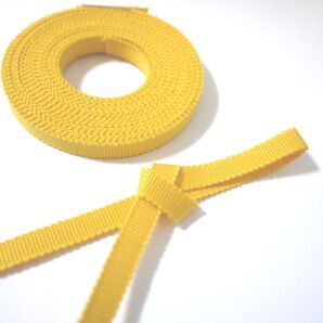 匿名発送★03-2-05)国内産 木綿 真田紐 綿100% 三分紐 平紐 黄色 山吹色 5m Samurai ribbon(Sanadahimo)