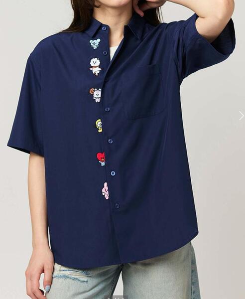 Lサイズ グラニフ BT21 ルーズフィット半袖シャツ UNIVERSTAR