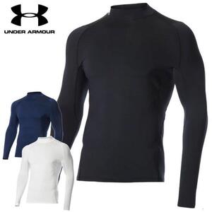 бесплатная доставка! новый товар не использовался с биркой UNDER ARMOUR Under Armor Golf длинный рукав mok шея внутренний рубашка 1371672 черный M размер