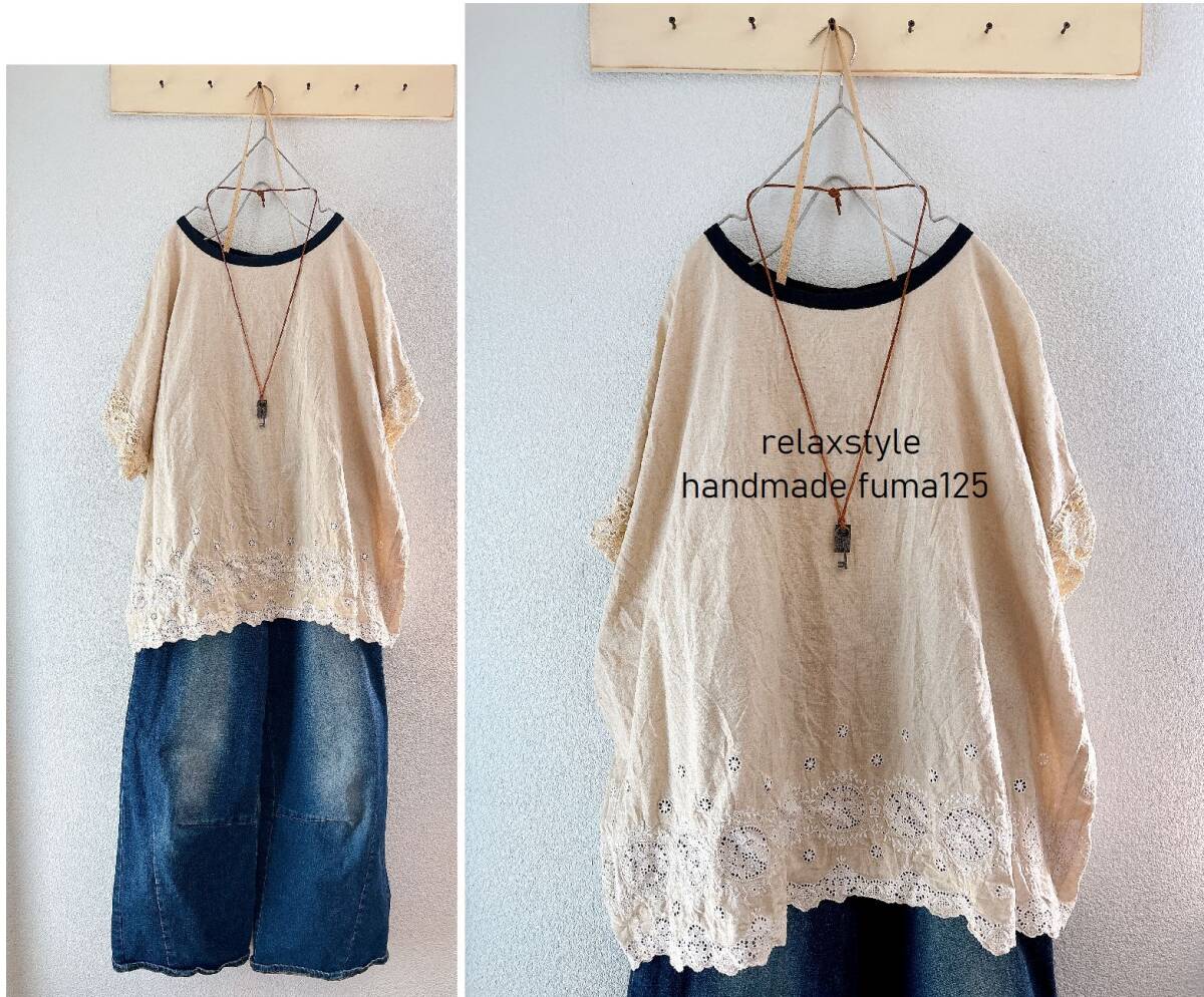 Yahoo!オークション -「リネン プルオーバー ハンドメイド