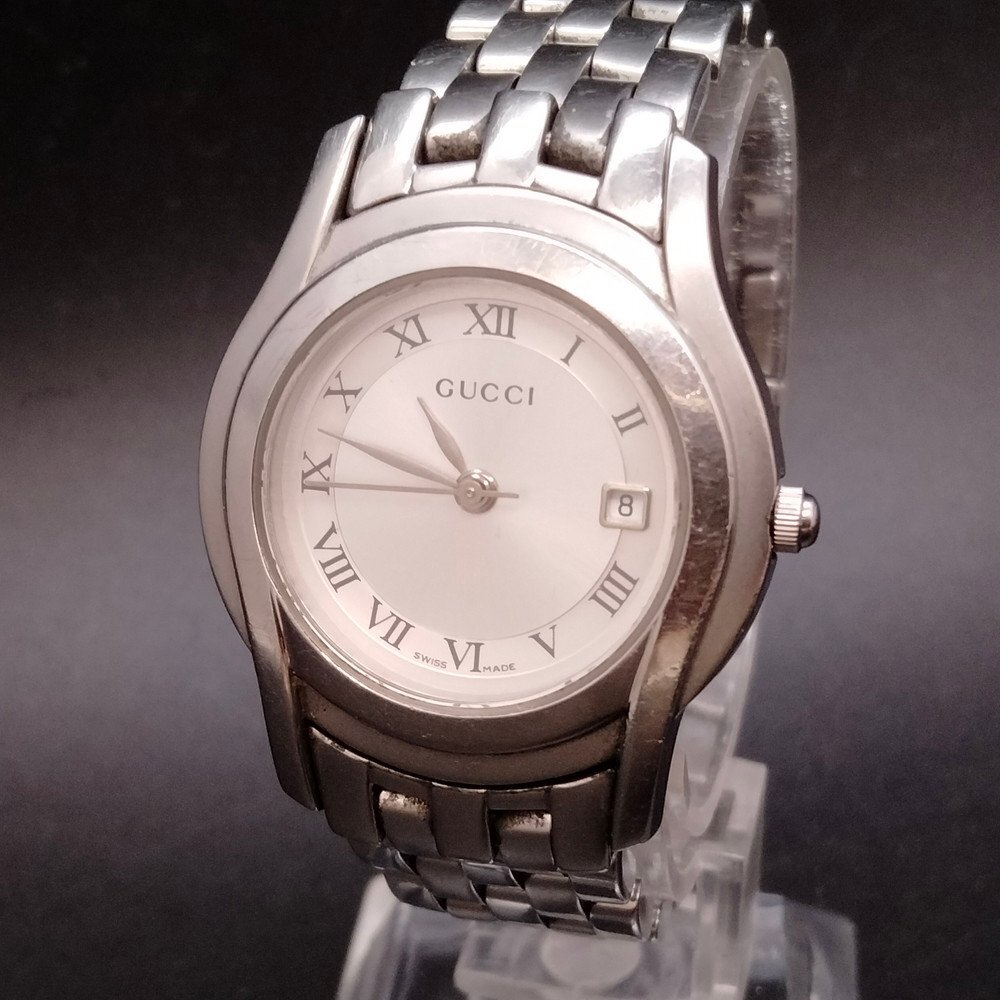 {美品}{稼動品}電池新品交換済みGUCCI 腕時計 5500L Yahoo!オークション -「グッチ 5500l」の落札相場・落札価格