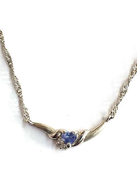 【即決/40㎝】 Pt850 TZ D0.03 タンザナイト ネックレス 宝石 ジュエリー ダイヤモンド プラチナ アクセサリー 3.9g