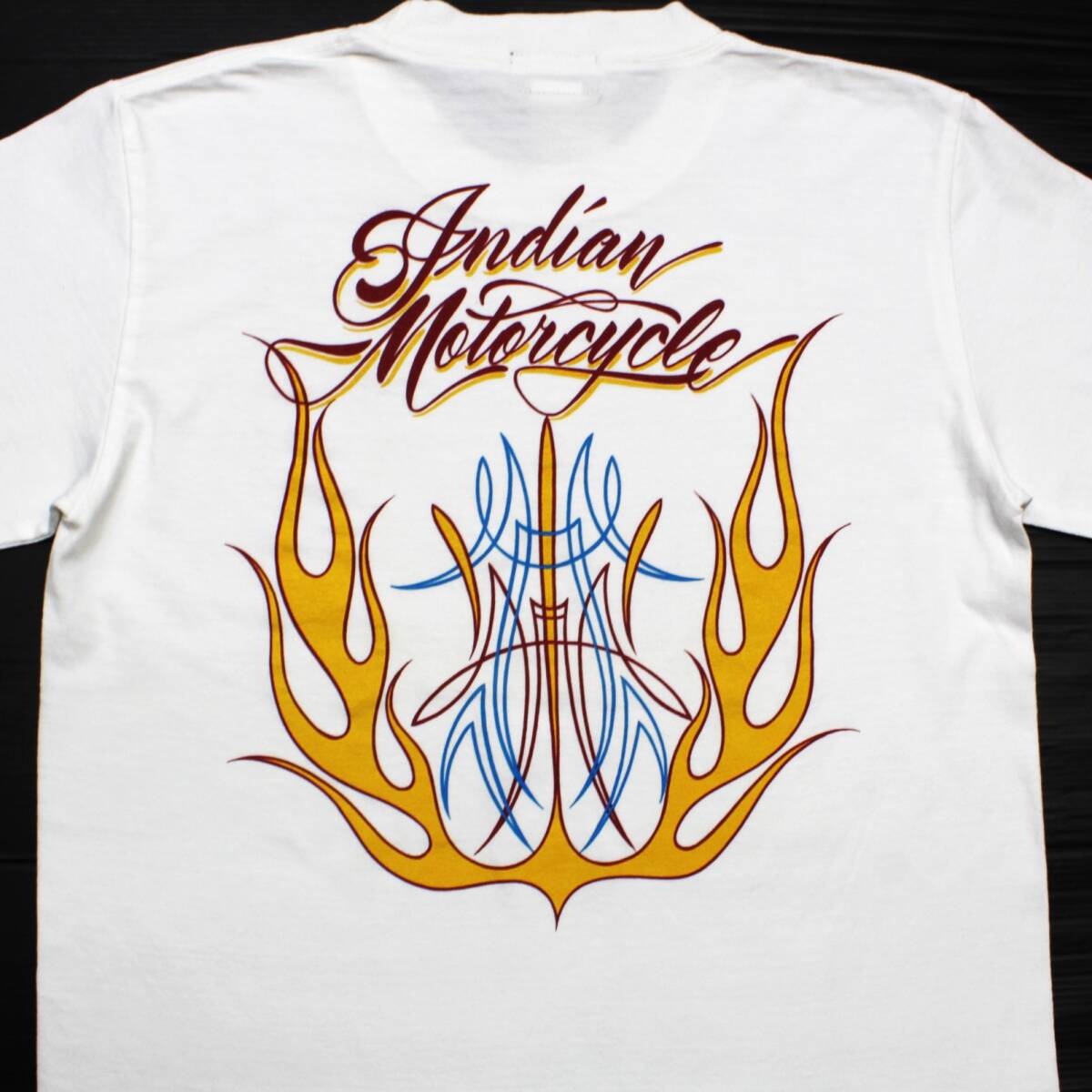 YTS30 Восток L Indian Motorcycle короткий рукав футболка FLAMESf Ray m в тонкую полоску 
