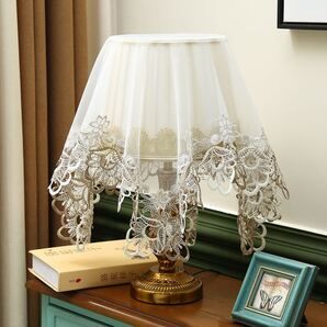 スタンドカバー テーブルライトカバー テーブルクロス マルチカバー レース 高級感 80*80 防塵カバー