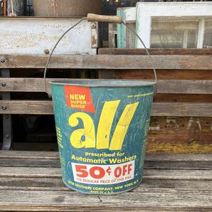 【vintage】all バケツ ブリキ アドバタイジング 洗剤 店舗什器 antique アンティーク 古着 US 店舗什器 古道具 ヴィンテージ