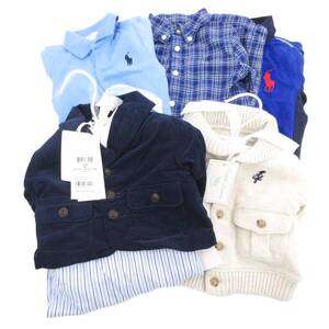 ラルフローレン RALPH LAUREN 5点セット ロンパース カーディガン 80 3M NB 紺 ネイビー 青 ブルー ベージュ /AE ■EC キッズ