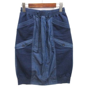 ATSUROTAYAMA ATSURO TAYAMA свитшот гибрид переключение юбка длина до колена эластичная талия синий синий EUR36 дамы