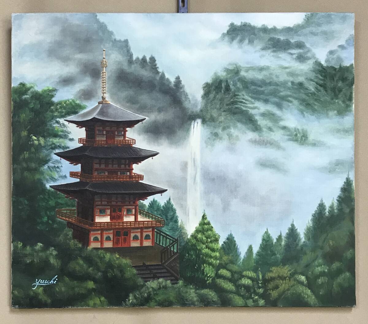 希少品 油絵 油彩画 北朝鮮風 景画　美術品　アート貴重品 油絵 絵画 【朝焼け町】6切サイズ | HIROSHI1990