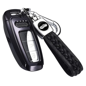 【ブラック】アウディ Audi キーケース 専用 タイプD キーケース キーホルダー セット