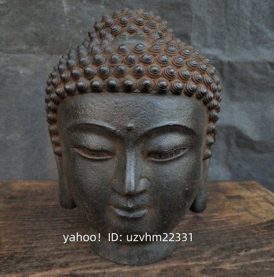 仏像　仏頭　銅像　彫刻　素材・作年不明　アンティーク　アート　オブジェ 仏像 仏頭 銅像 彫刻 素材・作年不明 アンティーク アート