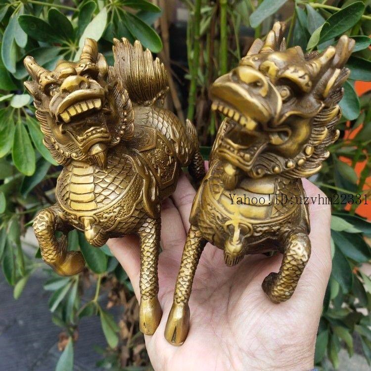 銅器 麒麟聚宝盆 家内 応接間 事務室 卓上 装飾品 開運 風水 工芸品 置物 置物 銅製 麒麟 風水グッズ 風水 麒麟の置物 きりん キリン