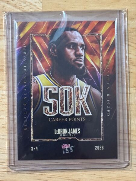 【送料無料】Lebron James 50K CAREER POINTS topps now 2025 NBA レブロン・ジェームズ 50,000得点(8/2出品)