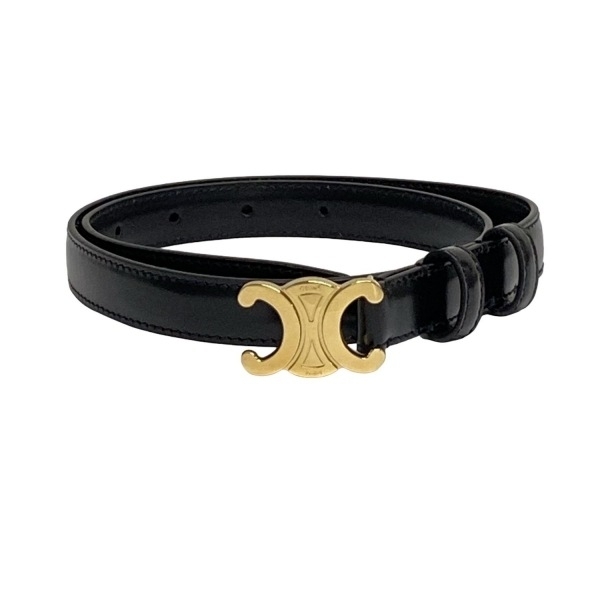 希少　美品　セリーヌ　リバーシブルレザーベルト　ゴールド金具　刻印　黒　茶 希少 美品 セリーヌ リバーシブルレザーベルト ゴールド金具