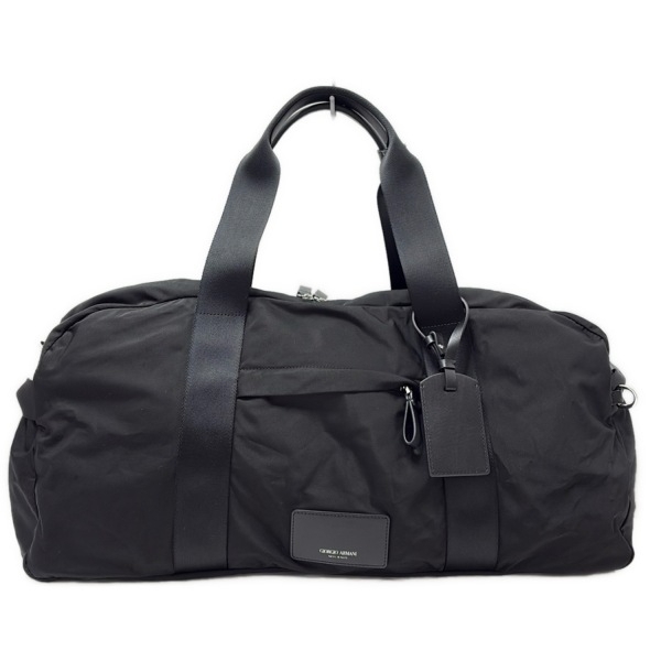 お値下げ！Giorgio Armani ブラックボストンバッグ GIORGIO ARMANI(ジョルジオアルマーニ) ボストンバッグ(メンズ