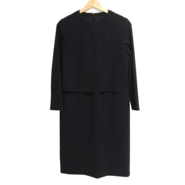 レリアン ロングフレアワンピース ウール100%ブラック　9号 Leilian ワンピース【THE NEW】【Leilian WHITE LABEL】|レリアン