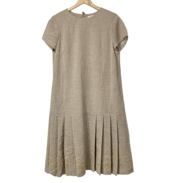 【美品】Leilian レリアン　レースタックワンピース　コットン　ゆったり 美品】Leilian レリアン レースタックワンピース コットン
