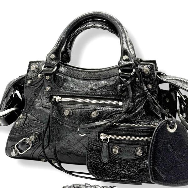 バレンシアガ ネオカゴールXS 2way ショルダーバッグ ブラック BALENCIAGA 700940 ハンドバッグ トートバッグ 鏡/ポーチ有 3812