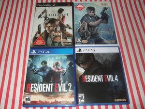 極美品 PS5 バイオハザード RE 4 北米版 BIOHAZARD RESIDENT EVIL 4+ PS2 & Wii バイオハザード 4 + PS4 RESIDENT EVIL 2 セット!