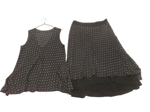 COMME CA DU MODE COMME CA DU MODE Dot без рукавов блузка рубашка юбка набор размер 9/черный ■◆ ☆ fha4 Дамы