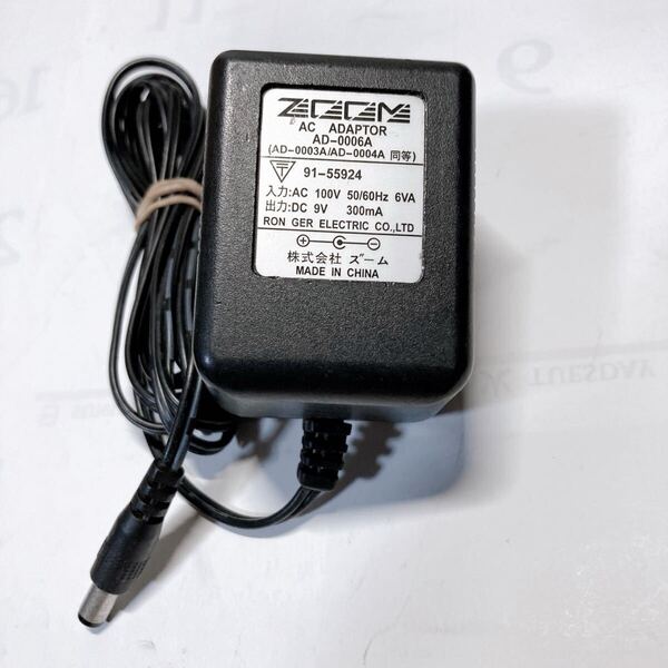 ZOOM ACアダプター AD-0006A 通電確認済 【ズーム 9V 300mA】