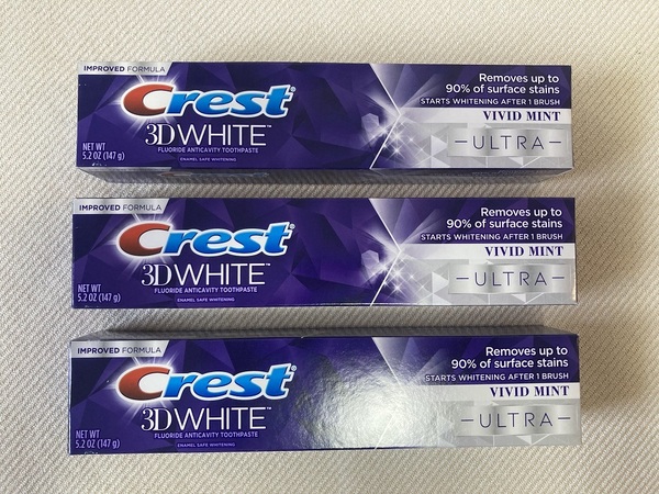 クレスト 3Dホワイト ウルトラ ホワイトニング 歯磨き粉 大容量 147g×3個 ラージサイズ USA Crest 3DWHITE ULTRA