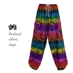 【新品】アラジンパンツ タイパンツ ヨガ タイマッサージ レーヨン サルエルパンツ ゴムヒモ 4010B柄 Y211