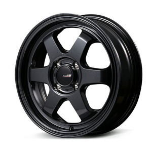 MID Racing R06 アルミホイール1本 15x7.0J 4H PCD100 +35 (アールゼロロク クリスタルブラック)