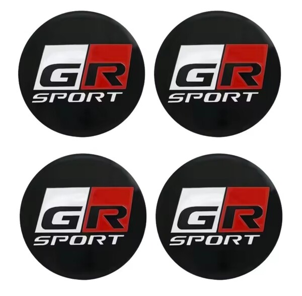 GR ロゴ スポーツ ホイール センターキャップ ステッカー 56mm ブラック