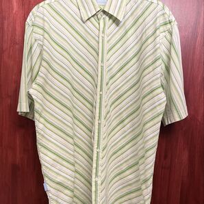 ENYCE CLOTHING COMPANY ストライプ柄 半袖シャツ グリーン XXLサイズ エニーチェ hiphop ヒップホップ B-BOY B系 y2k y2kファッション