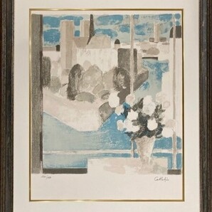 【特価】 ≪ ベルナール・カトラン ≫ オリジナルリトグラフ【石版画】 NORTRE-DAME VUE DE L'ATELIER 1975年 BERNARD CATHELIN