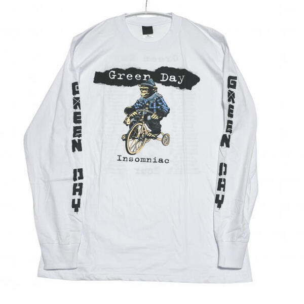新品 ロングTシャツ GREEN DAY グリーンデイ バンドTロックT 白L メンズ