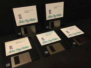 【希少・1989年発売 35年越え保管】 ① Aldus PageMaker 3.0J/SE アルダスページメーカー / フロッピーディスク5枚セット 現在は動作未確認