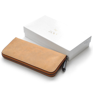 【ブラックフライデータイムセール】【送料込み】【限定】【新品】【税込み】ZOO☆クーズー革☆日本製☆ラウンドロングウォレット LBR