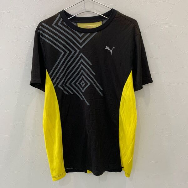J132 PUMA 半袖スポーツウェアTシャツ ブラック メンズ L