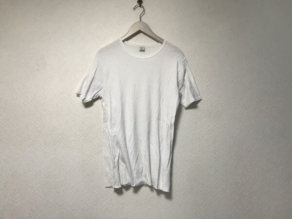 本物ジチピgicipiコットンワッフル半袖Tシャツメンズサーフアメカジミリタリービジネススーツモードゴルフインナー白ホワイト5イタリア製L