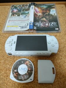 【動作確認済】PSP 1000 セラミックホワイト 討鬼伝付
