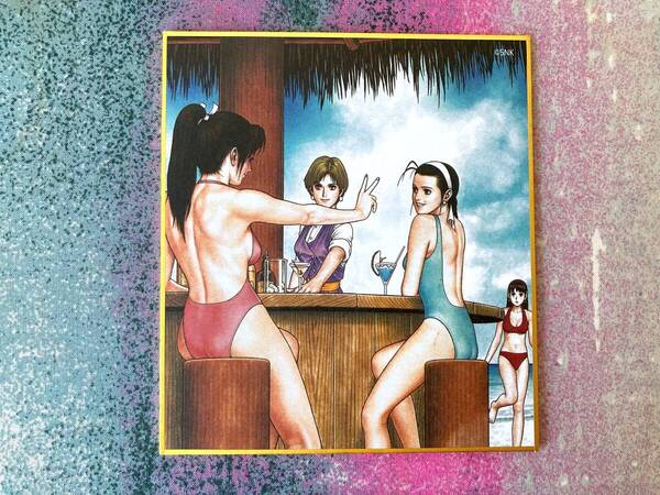 ★THE KING OF FIGHTERS '96 '97 ミニ色紙 神楽ちづる 不知火舞 キング 麻宮アテナ 水着 KOF ゲーム グッズ ネオジオ SNK SNKOS-034★