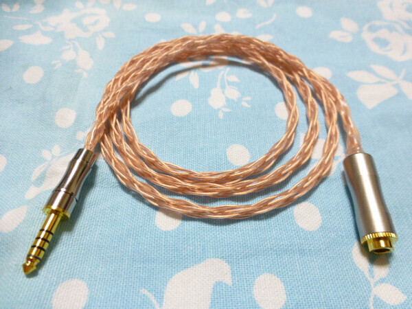4.4mm5極 (メス) → 4.4mm5極 (オス) 変換ケーブル MOMGAMI 2944 八芯 ブレイド編 トープラ販売 ×2 完全非磁性 100cm 高品質 ( 延長 可