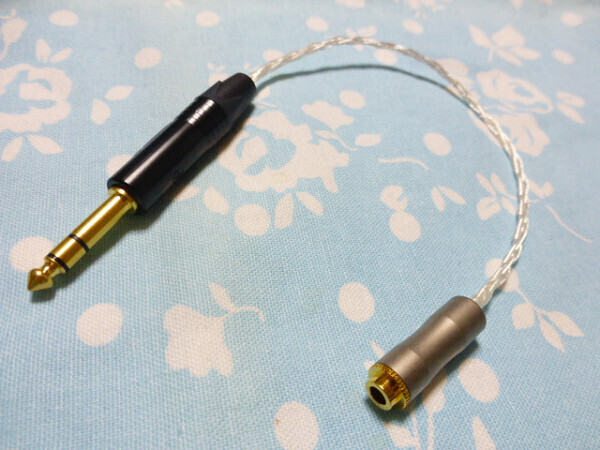 4.4mm5極 (メス) → 6.3mm 標準プラグ 変換ケーブル 6N純銀撚り線 八芯 ブレイド編み 20cm オヤイデ Neutrik NP3X-B (カスタム対応可能)