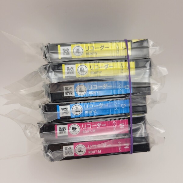 【新品、未使用】 EPSON エプソン 純正インクカートリッジ リコーダー RDH-Y イエロー RDH-C シアン RDH-M マゼンタ 6個まとめセット