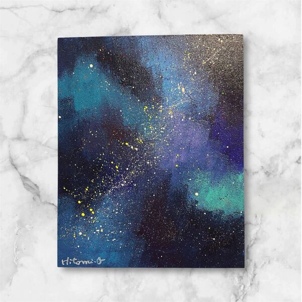 真作 絵画 原画 アート 抽象画 現代アート 風景画 夜空 キャンバス 作品証明書付