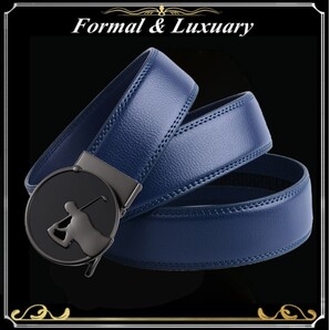 ベルト j62【紺】折りたたみ発送 ネイビー 穴なし 無段階調整ベルト ゴルフベルト 人気 オートロック メンズ 革 ビジネス カジュアル