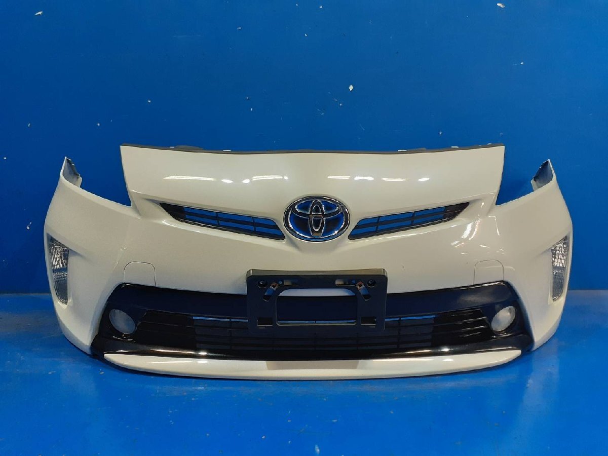 トヨタ　プリウス 30純正フロントバンパーフォグ付き　パールホワイト　中古品 ZVW30系 後期 プリウス 純正タイプ フロントバンパー