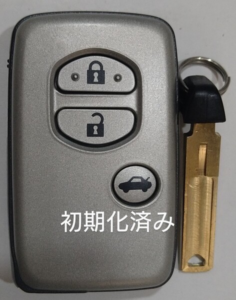 初期化済トヨタ純正 スマートキー 3ボタンクラウン基盤番号271451-5360ノーカットキー付き 新品電池サービス12