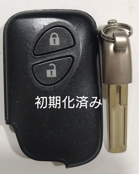 初期化済トヨタ レクサス純正スマートキー2ボタン 基盤番号271451−5300 ノーカットキー付き新品電池サービス7