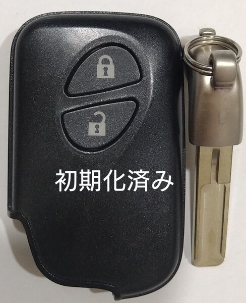 初期化済トヨタ レクサス純正スマートキー2ボタン 基盤番号271451−5300 ノーカットキー付き新品電池サービス1